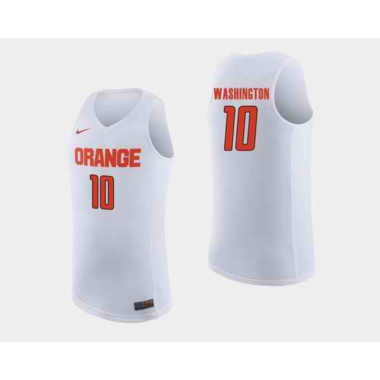 Men Syracuse Orange Howard Washington White College Basketball Jersey